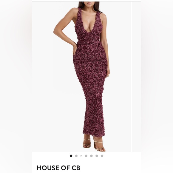 House of CB Dresses & Skirts - House of CB Floral Textured Maxi Skirt in Burgundy